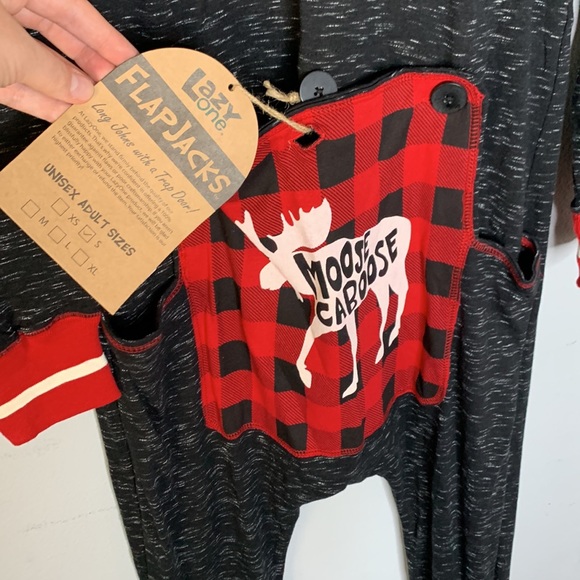 New lazy one moose caboose adult onsie flapjack s - Picture 7 of 10
